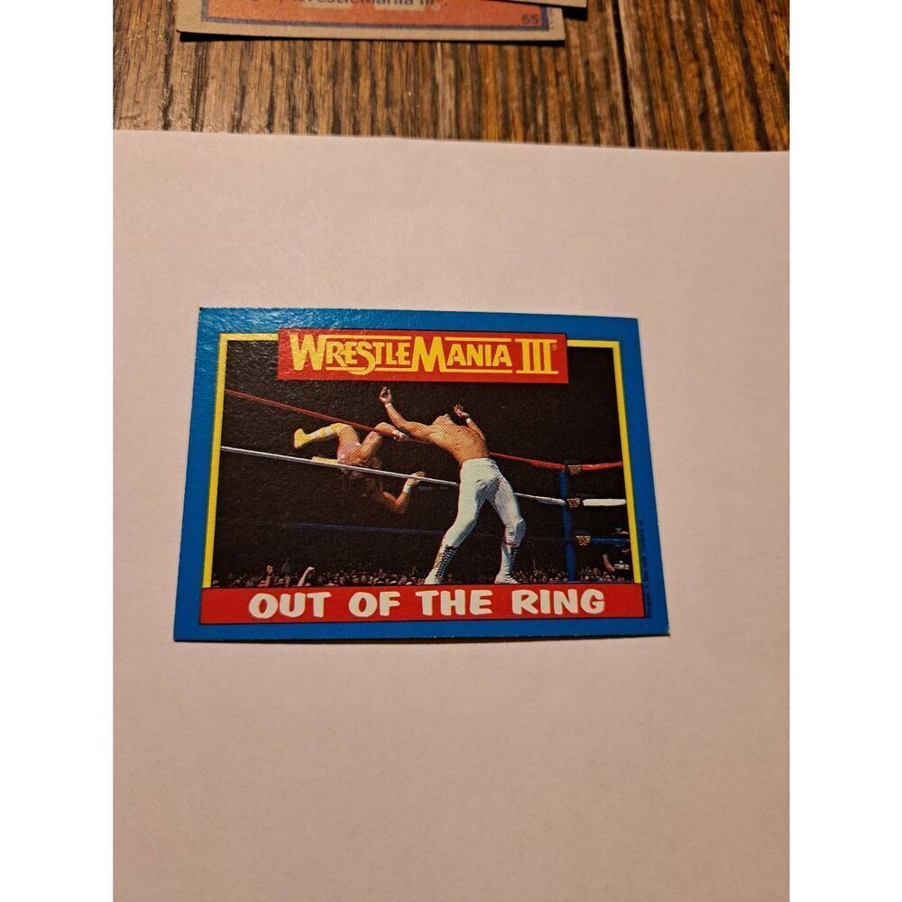 Vintage 1987 Topps WWF WrestleMania III Ricky Steamboat Savage 55 Wrestling Card